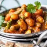 Spicy vegetable curry in a bowl.