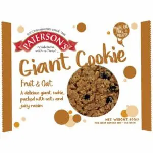 Paterson's Giant Fruity Oat Cookies 18x60g fruit & oat.
