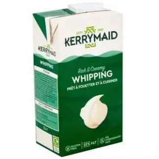 A carton of Kerrymaid Whipping UHT 1L on a white background.