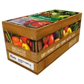 A Knorr Professional 100% Soup Red Pepper & Tomato 4 x 2.5kg is shown on a white background.