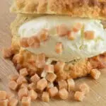 Ice cream scone sandwich with toffee.