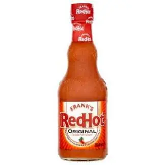 A bottle of Franks Redhot Original Sauce 354ml, with the brand name prominently displayed in front of a plain white background.
