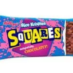 Packaging of Kellogg's Squares Delightfully Chocolatey Cereal Bars 30x36g, displayed in a vibrant blue wrapper.