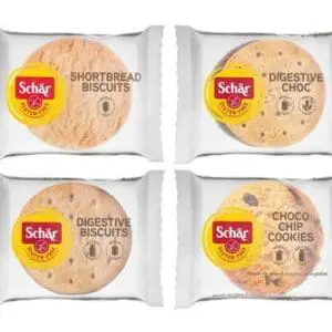 Gluten-free Schar biscuits variety pack.