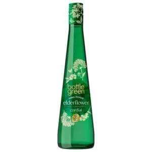 Bottle Green elderflower cordial bottle.