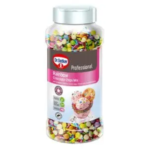 Rainbow chocolate chip sprinkles mix.
