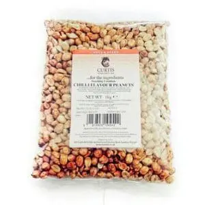 Bag of chilli flavour peanuts.