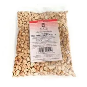 Dry roasted peanuts in bag.