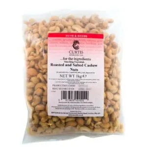 Roasted and salted cashew nuts, 1kg.