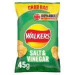 Walkers Salt & Vinegar crisps, 45g bag.