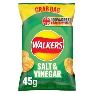 Walkers Salt & Vinegar crisps, 45g bag.