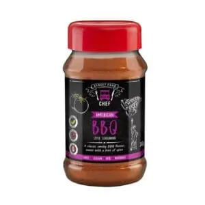 American BBQ spice seasoning jar.