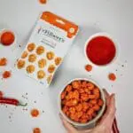 Sweet chili rice crackers with dip.