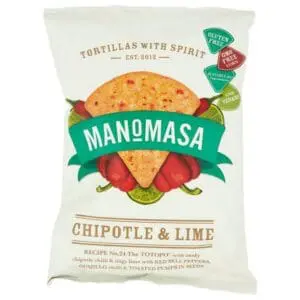 ManoMasa Chipotle & Lime tortilla chips.