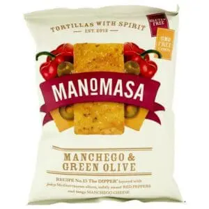 ManoMasa Manchego & Green Olive chips.