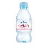 Evian natural mineral water bottle.