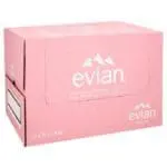 Pink Evian water 12 x 75cl box.