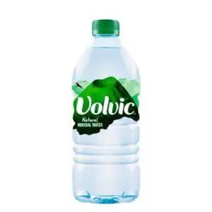 Volvic natural mineral water bottle.