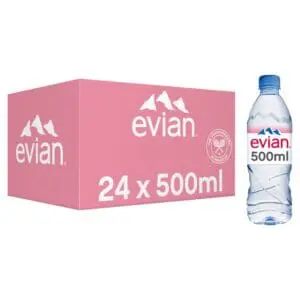 Evian water, 24 x 500ml bottles.