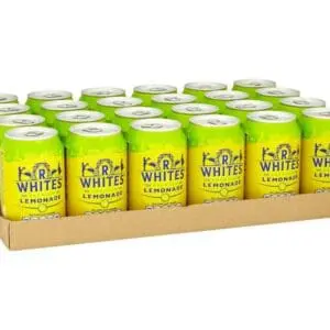 R Whites Lemonade 24-pack cans.