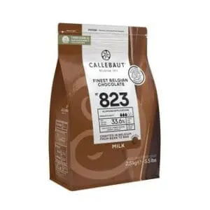 Callebaut No. 823 milk chocolate bag.