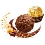 Here's an alt tag for the image: Ferrero Rocher chocolates and hazelnuts.