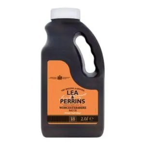 Lea & Perrins Worcestershire sauce bottle.