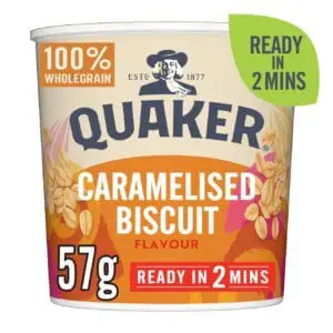 Quaker caramelised biscuit oats, 57g.