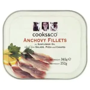 Cooks & Co Anchovy Fillets in Sunflower Oil 365g