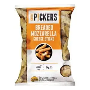 McCain Foodservice Solution Cheese Pickers Breaded Mozzarella Cheese Sticks 1kg