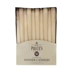 Ivory Tapered Dinner Candles 1x50