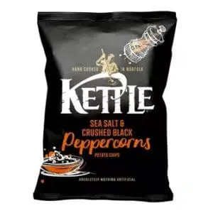 Kettle Chips Sea Salt & Crushed Black Peppercorns 18x40g