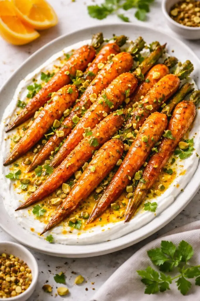 Saffron-Roasted Carrots with Honey, Orange & Yoghurt