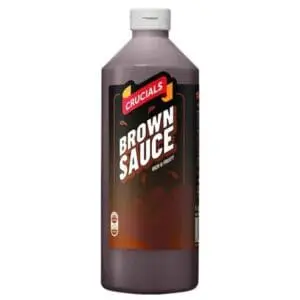 Crucial Brown Sauce 1 Litre rich savoury fruity condiment for breakfasts burgers sandwiches and catering
