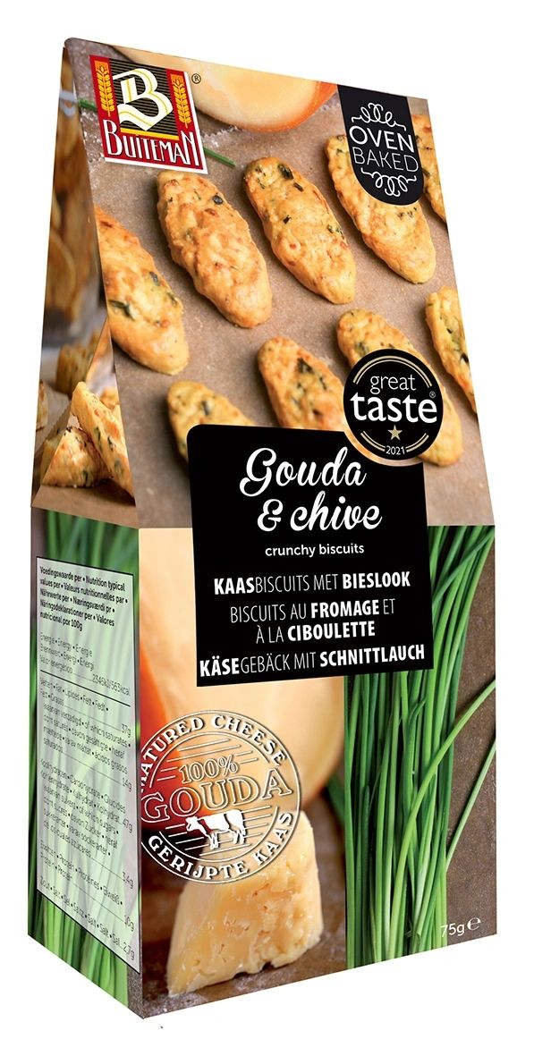 Buiteman gouda and chive crunchy biscuits