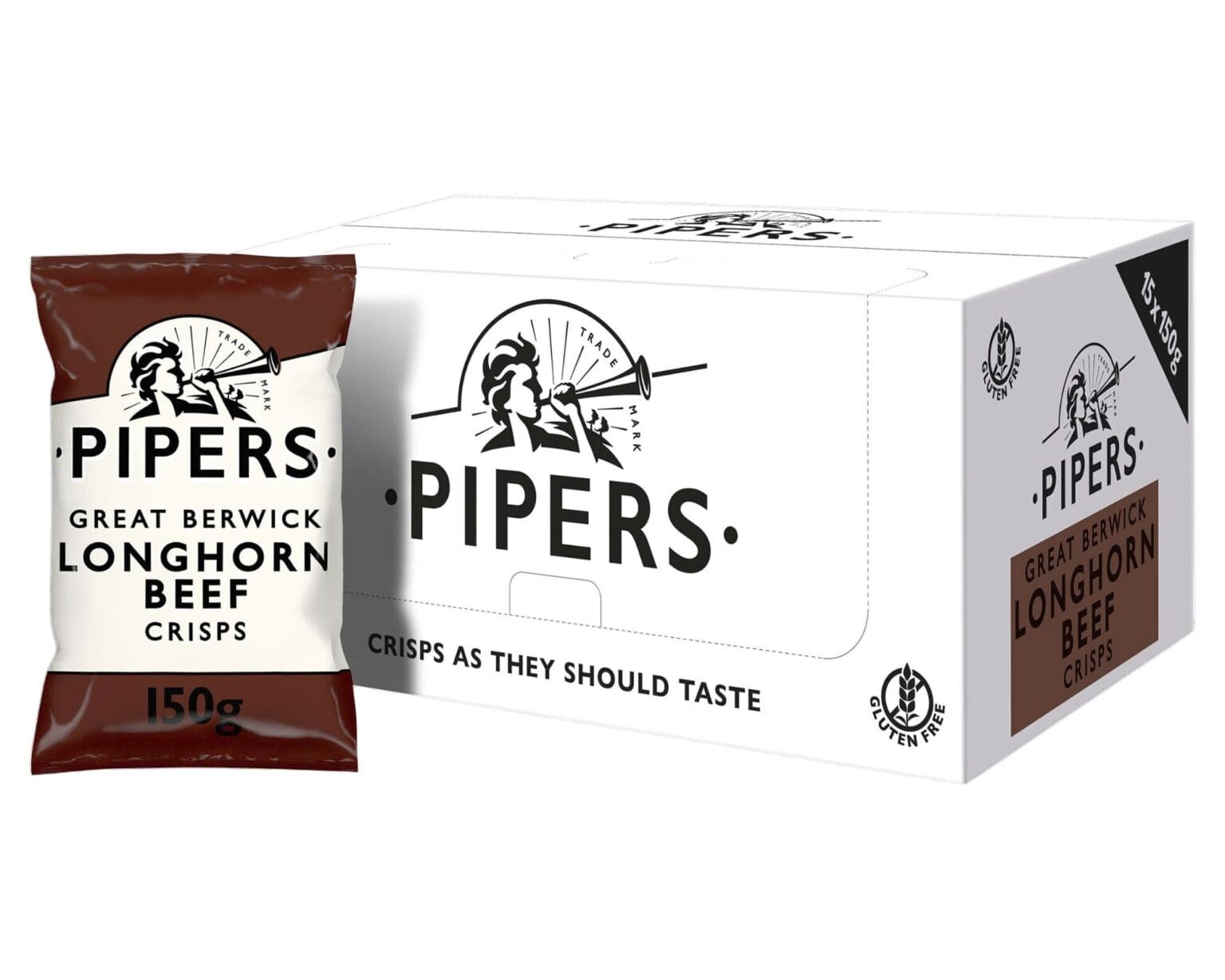 Pipers Great Berwick Longhorn Beef Sharing Crisps 15x150g Nicol