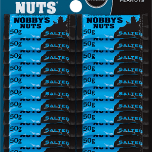 Nobby's nuts in a blue package.