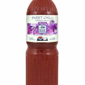 A bottle of Blue Dragon Professional Sweet Chilli Dipping Sauce 1L on a white background.