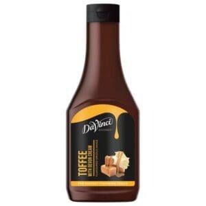 A bottle of DaVinci Toffee with Devon Cream Drizzle 1x 500ml on a white background.
