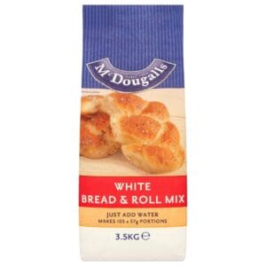 A bag of McDougalls White Bread & Roll Mix 1x 3.5