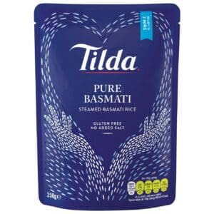 Tilda Pure Basmati Rice in blue color packing