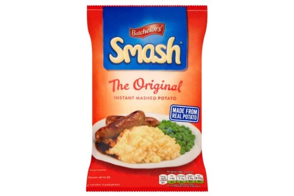 A bag of Batchelors Smash The Original Instant Mashed Potato 2kg with gravy.