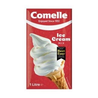 A box of Comelle Ice Cream Mix UHT 1 Litre on a white background.