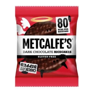 Metcalfe's dark chocolate chip cookies and Metcalfe's Dark Chocolate Rice Cakes - 12x34g.