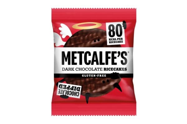 Metcalfe's dark chocolate chip cookies and Metcalfe's Dark Chocolate Rice Cakes - 12x34g.
