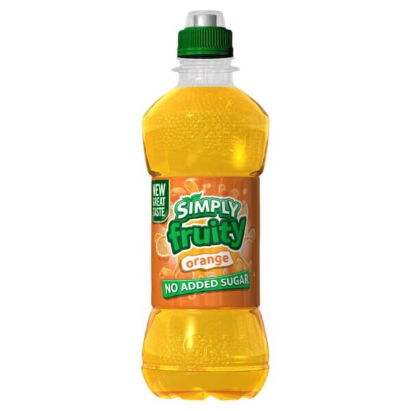 A Simply Fruity Orange 12 x 330ml on a white background.