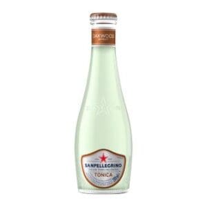 A bottle of San Pellegrino Oakwood Tonic Water 24x 200ml on a white background.