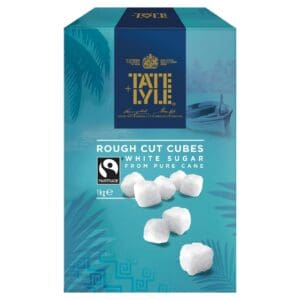 Tate & Lyle's White Rough Cut Lump Sugar in donut cut cubes.