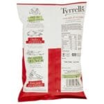A case of Tyrrells Sweet Chilli & Red Pepper Crisps 24x40g, displayed upright with visible branding and nutrition information.
