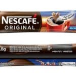 Packaging of Nescafe Original Instant Coffee Sachets 200x1.8g, showing the logo, a cup of coffee, and health warnings on a blue background.